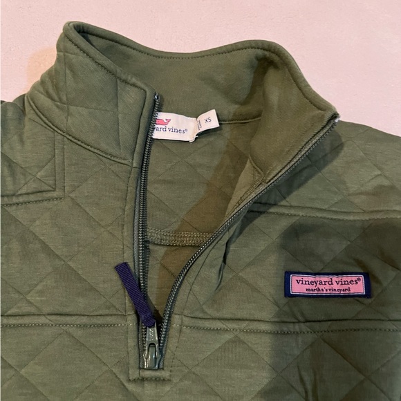 Vineyard Vines green quilted quarter-zip pullover - Picture 3 of 5